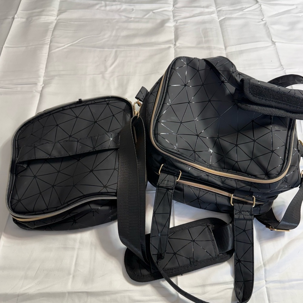 Geometric Black Women's Bag Set